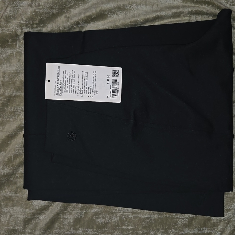 Lululemon Stretch Knit Straight-Leg Pull-On Pant Black Size M
